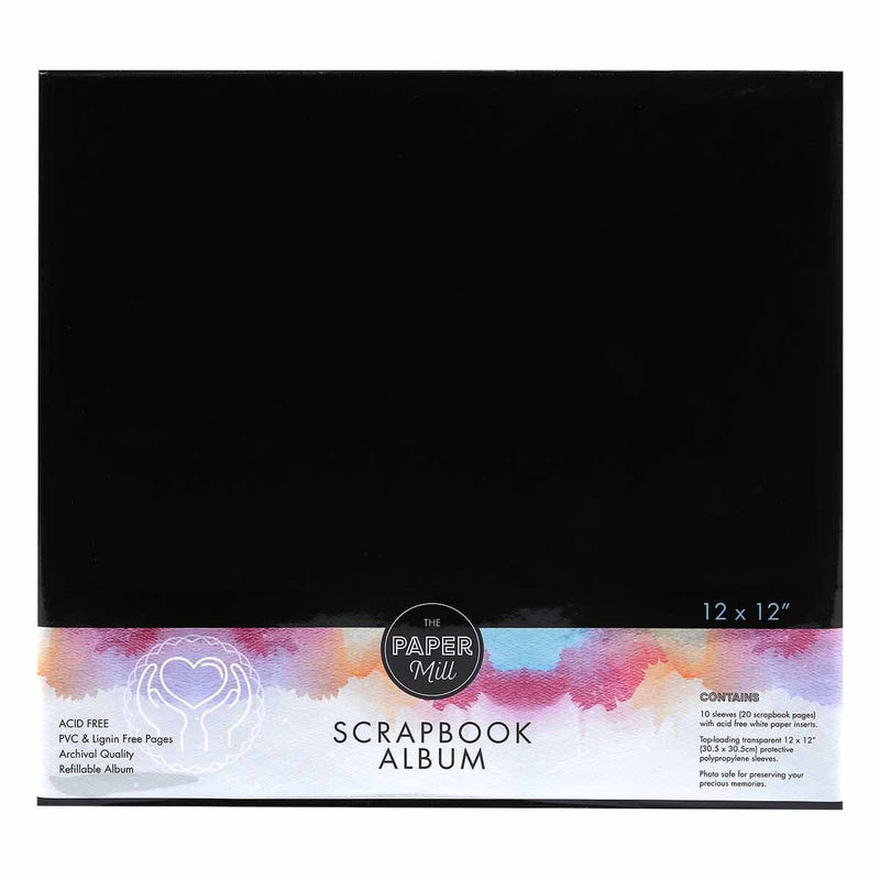 Black Paper Mill Scrapbook Album Black 12 x 12inch 10 Sheets Albums