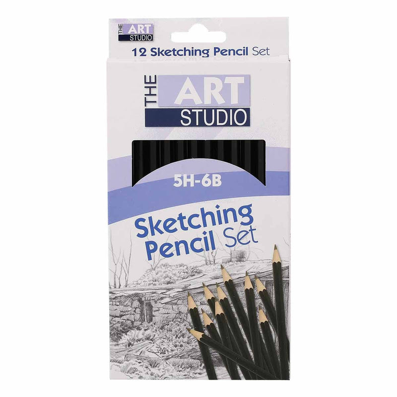 Medium Purple The Art Studio Sketching Pencil Set 5H-6B (12 Pieces) Pencils