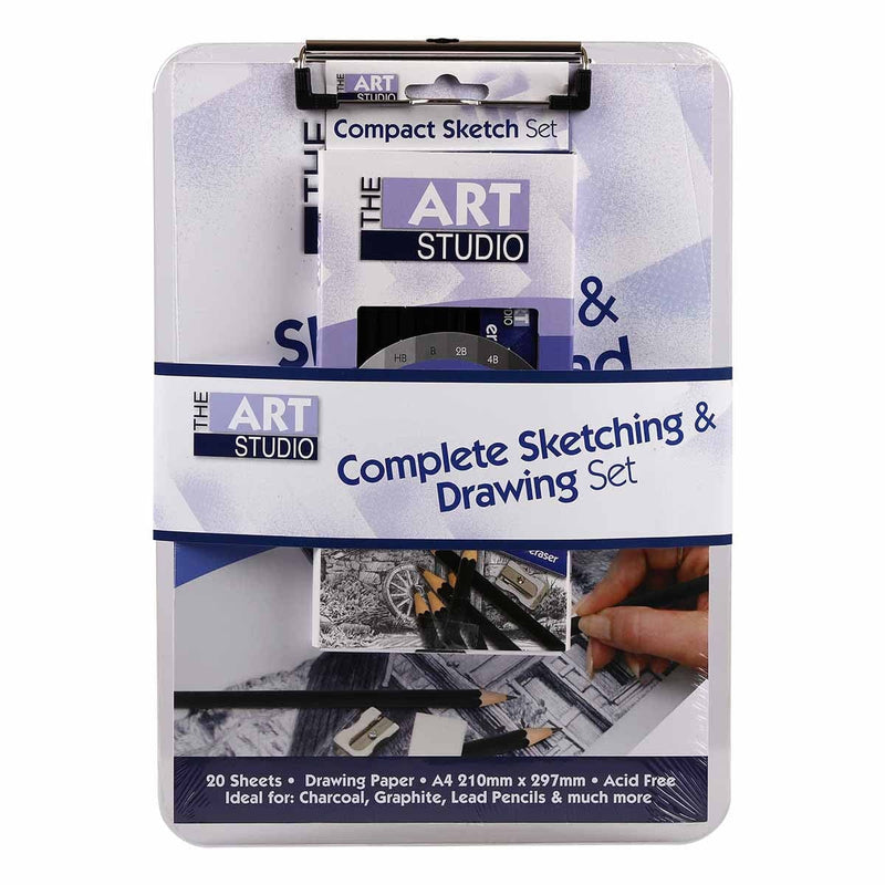 Light Gray The Art Studio Complete Sketching & Drawing Set Pencils