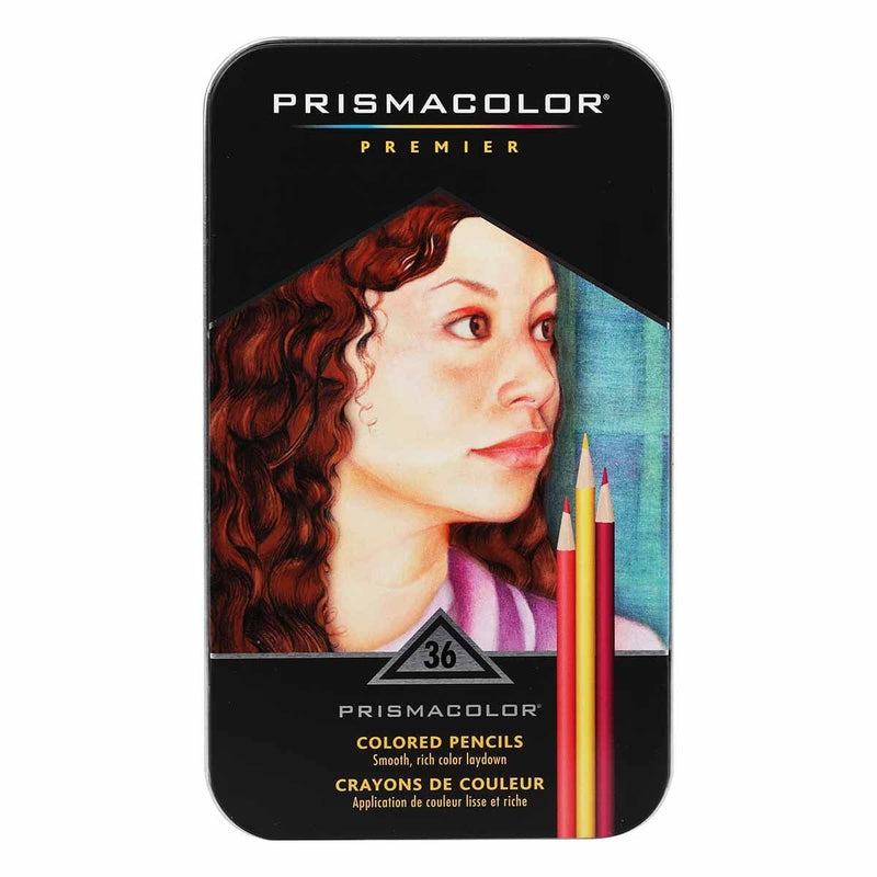 White Prismacolor Coloured Pencils Tin 36 Colours Pencils