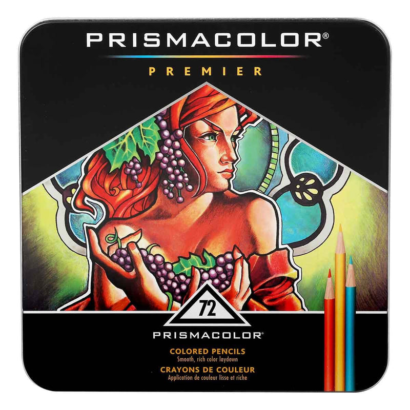 Chocolate Prismacolor Coloured Pencils Tin 72 Colours Pencils