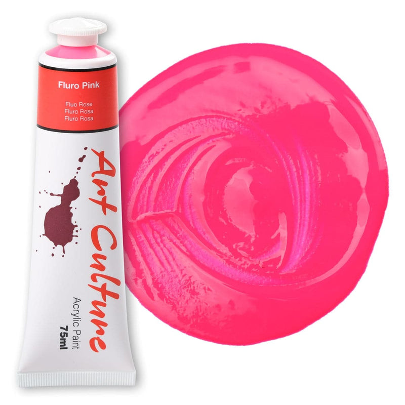 Hot Pink Art Culture Acrylic Paint Fluro Pink 75ml Acrylic Paints