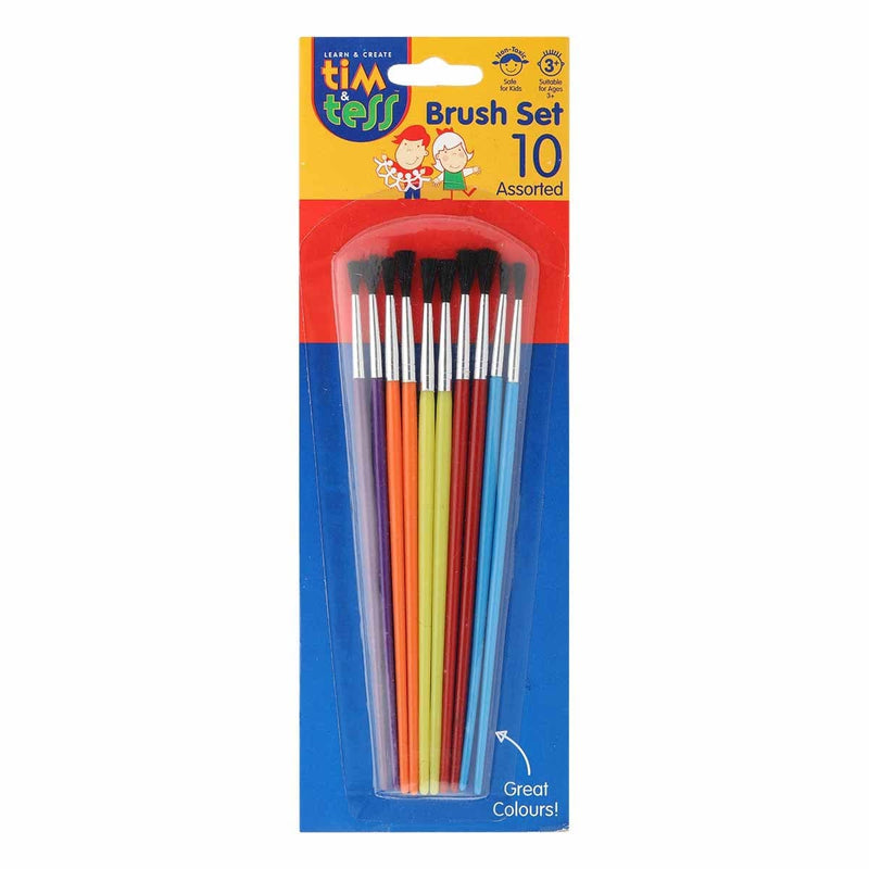Dark Slate Blue Tim & Tess Kids Assorted Brushes 10 Pieces Kids Painting Acccessories