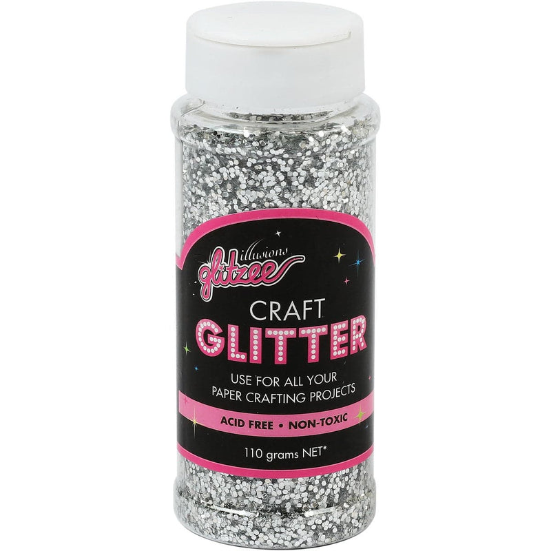 Black Illusions Glitzee Glitter Jar Silver 85g Glitter