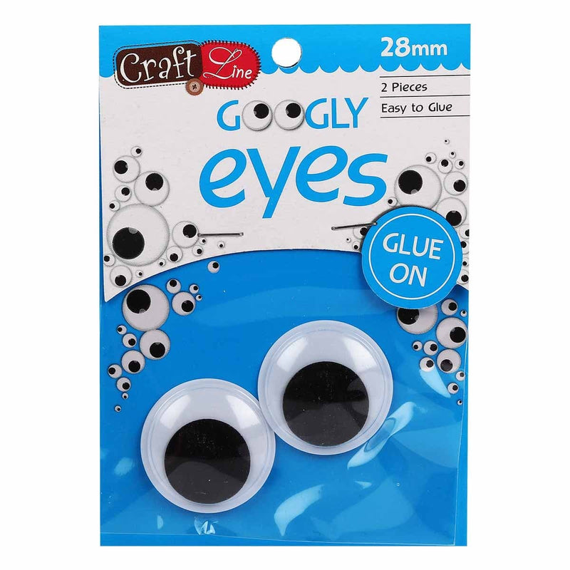Dodger Blue Craft Line Glue On Googly Eyes 28mm 2 Pieces Googly Eyes