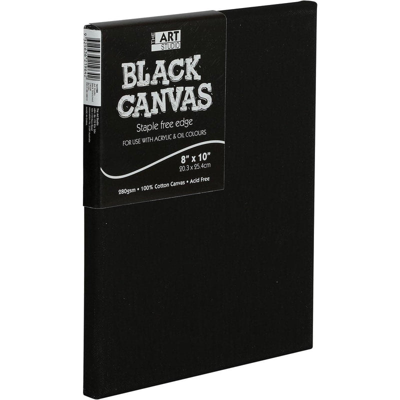 Black The Art Studio 16mm Thin Bar Black Stretched Canvas 8 x 10 Inches 5 Pack Canvas and Painting Surfaces