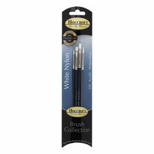Dark Slate Blue Holcroft Oil, Acrylic & Watercolour Brush Set White 4 Pack Taklon and Synthetic Brushes