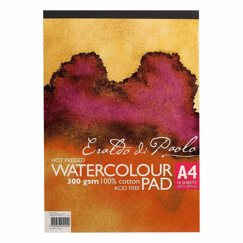 Maroon Eraldo Di Paolo A4 Hot Pressed Watercolour Pad 300gsm 10 Sheets Pads