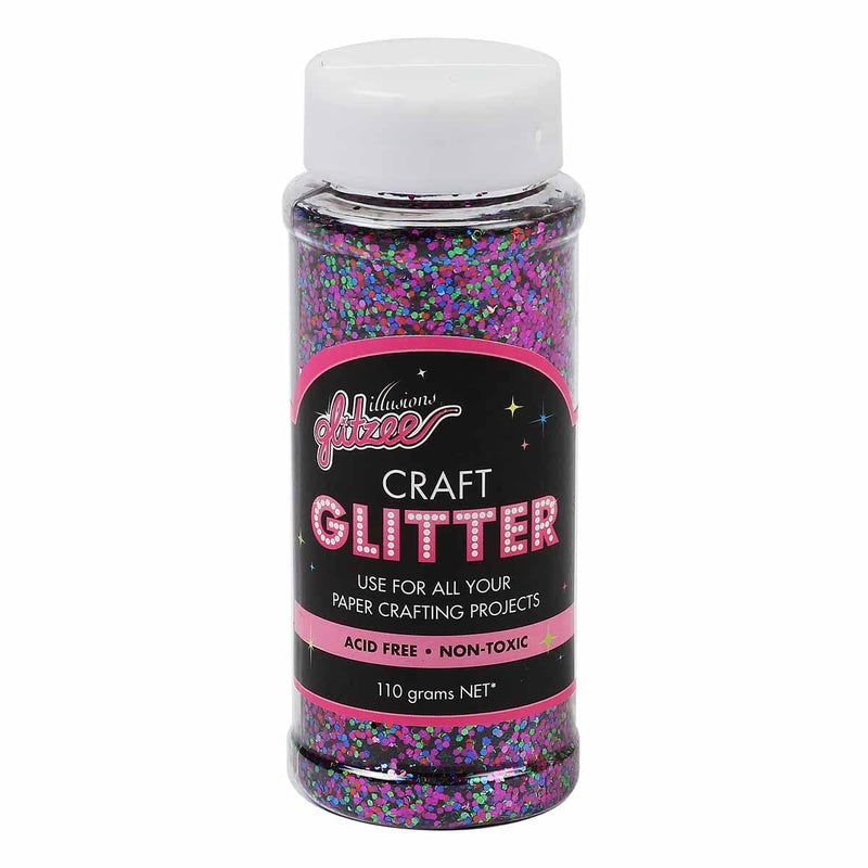 Black Illusions Glitzee Glitter Jar Multi Coloured 110g Glitter