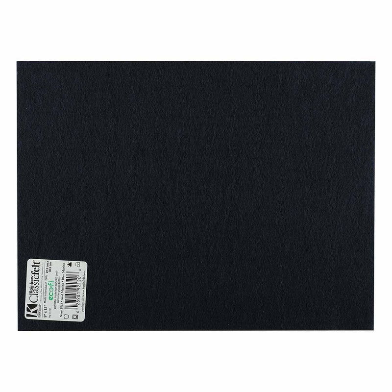 Black Eco-Fi Felt 9 x 12 inches Navy Blue 22.9cm x 30.5 cm Felt