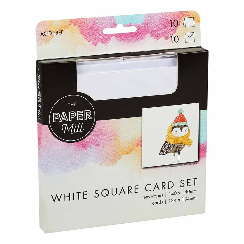 Light Gray The Paper Mill Square Cards with Envelope White 10 Pack Cards and Envelopes