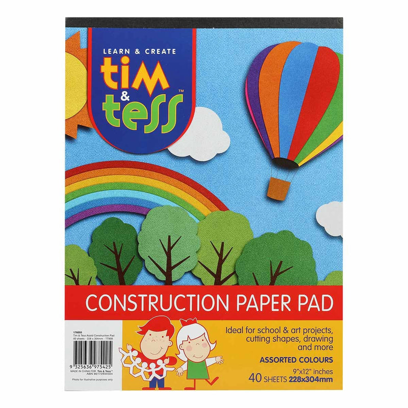 Olive Drab Tim & Tess Construction Pad 22.5 x 30cm 40 Colour Sheets Kids Paper and Pads