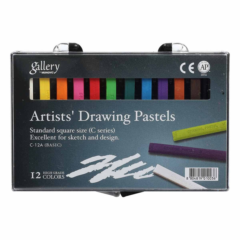 Dim Gray Mungyo Artists' Drawing Pastels Assorted Colours Set of 12 Pastels & Charcoal