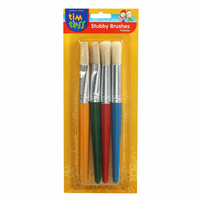Goldenrod Tim & Tess Stubby Brushes 4 Pieces Kids Painting Acccessories