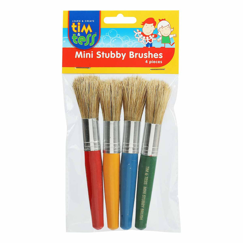 Dark Khaki Tim & Tess Mini Stubby Brushes 4 Pieces Kids Painting Acccessories
