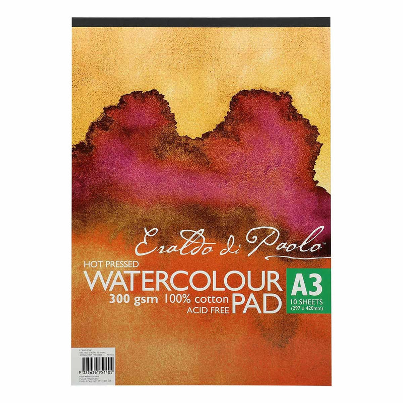 Maroon Eraldo Di Paolo A3 Hot Pressed Watercolour Pad 300gsm 10 Sheets Pads