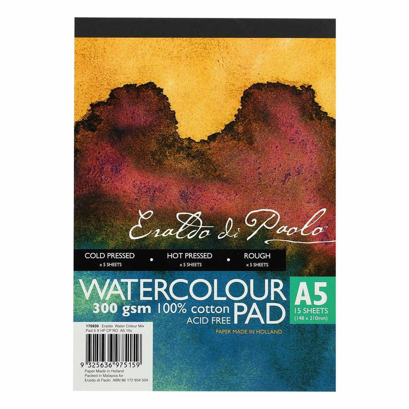 Sienna Eraldo Di Paolo A5 300gsm Watercolour Mixed Pad 15 Sheets Pads