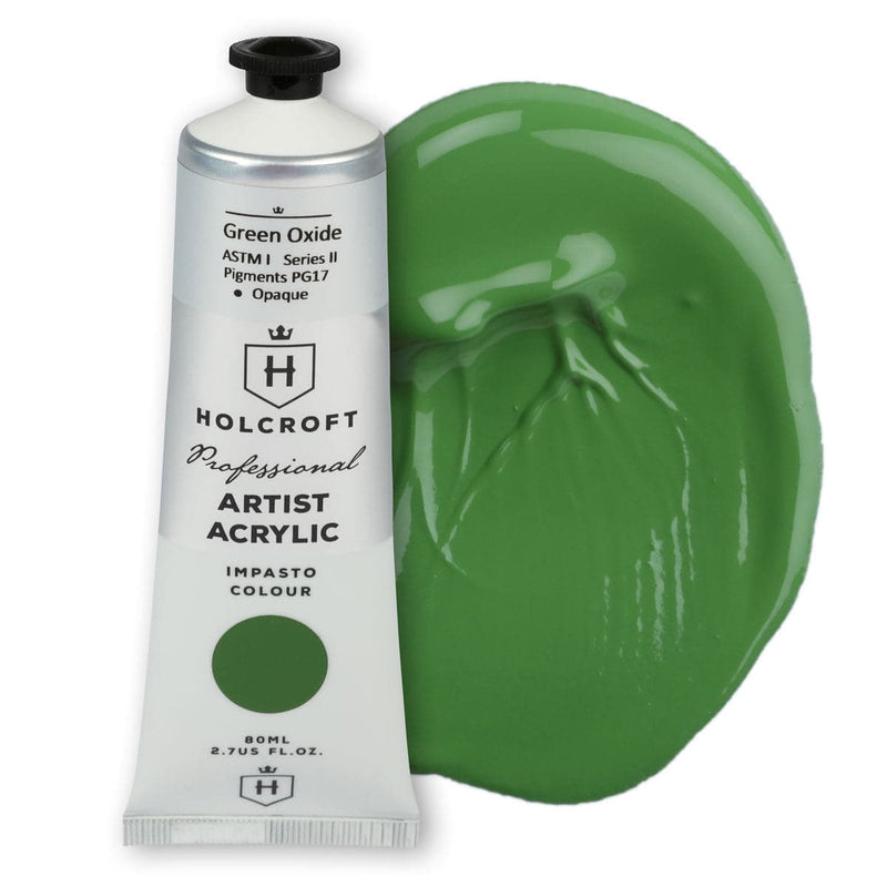 Dark Olive Green Holcroft Professional Acrylic Impasto Paint Green Oxide 80ml Acrylic Paints