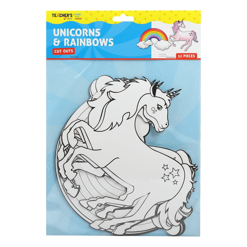 Lavender Teacher’s Choice Unicorns and Rainbows Paper Shapes 12 Pieces Kids Paper Shapes
