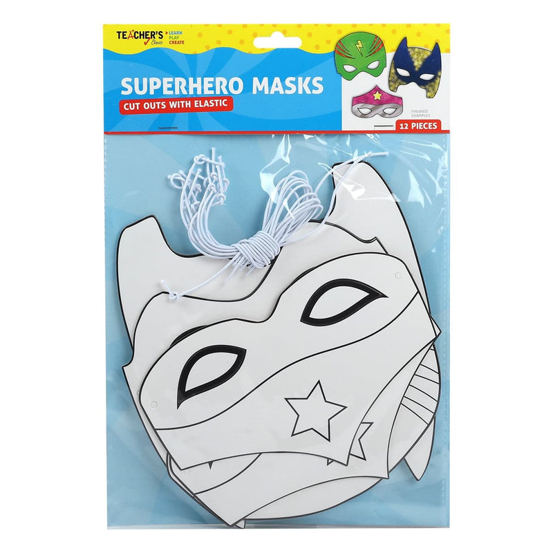 Light Gray Teacher’s Choice Superhero Masks 12 Pieces Kids Paper Shapes