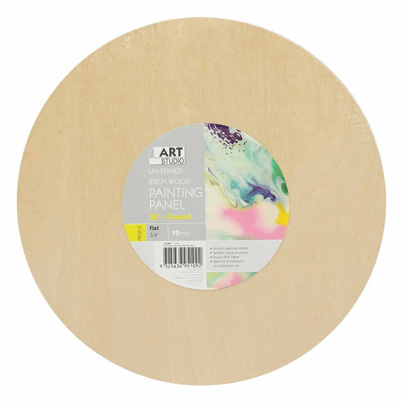 Tan Art Studio Round Birch Painting Panel 12in/30.48cm Canvas and Painting Surfaces