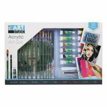 Dark Gray The Art Studio Acrylic Art Set (30 Pieces) Acrylic Painting Sets