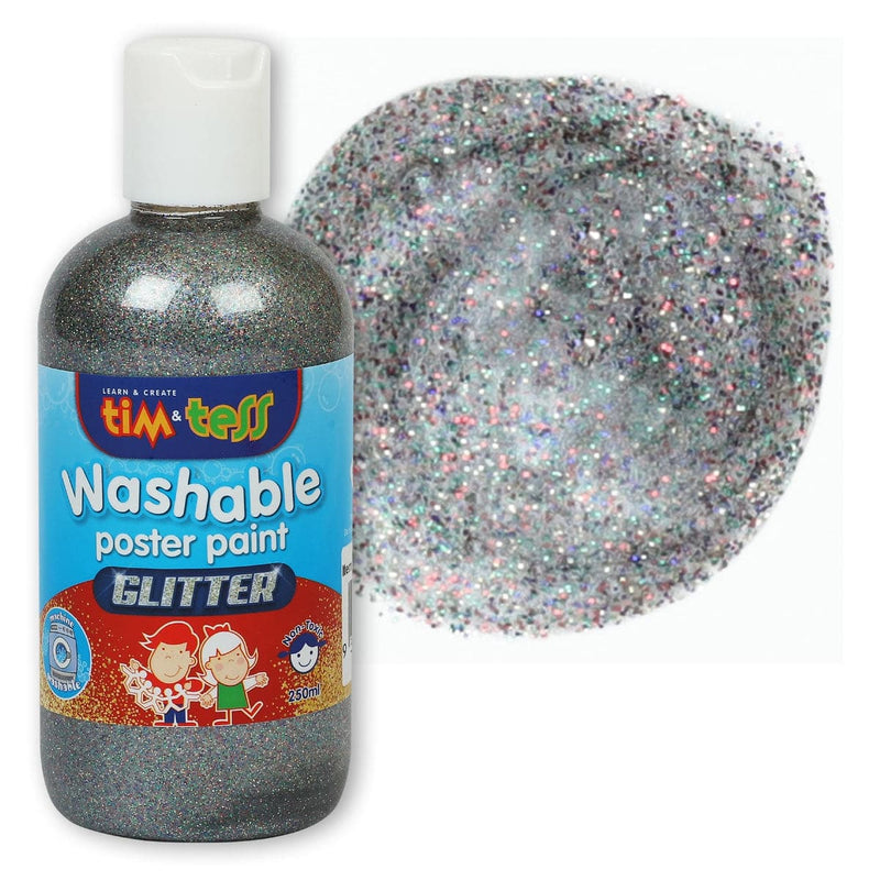 Dark Gray Tim & Tess Children's Washable Glitter Poster Paint Rainbow 250ml Kids Paints