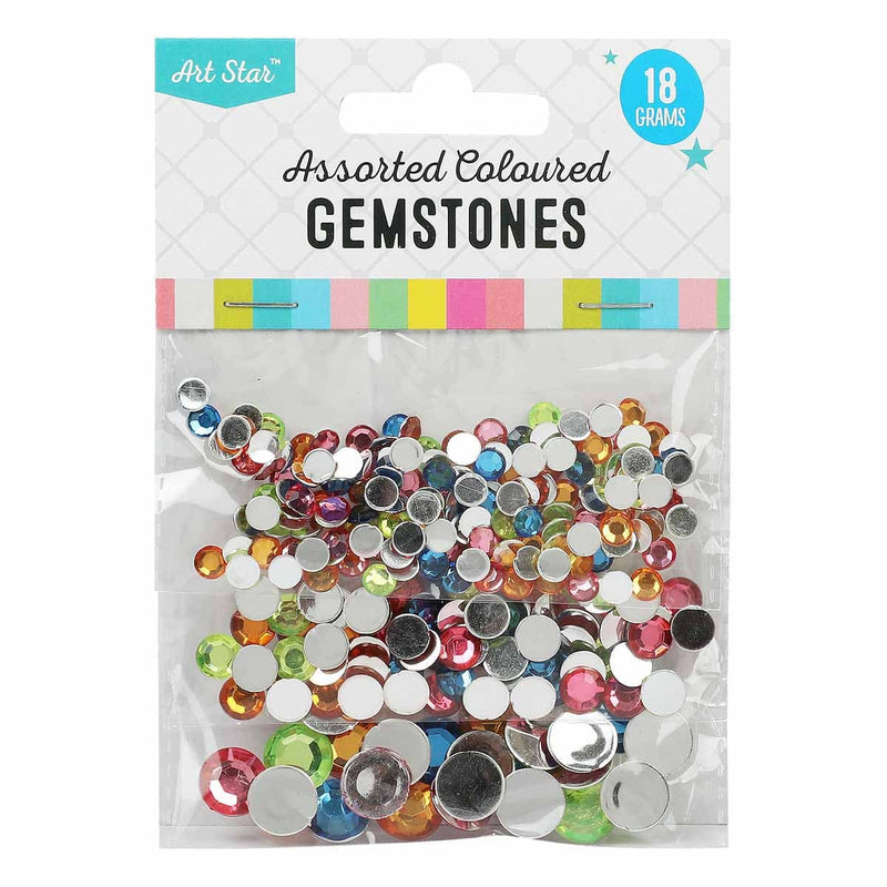 Light Gray Art Star Coloured Gemstones Assorted Sizes 18g Sequins and Rhinestons