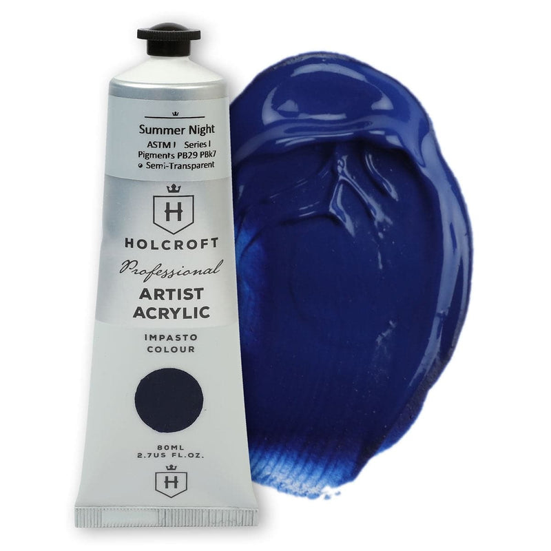 Midnight Blue Holcroft Professional Acrylic Impasto Paint Summer Night S1 80ml Acrylic Paints