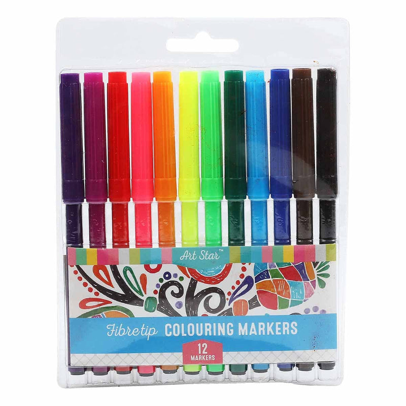 Lime Green Art Star Fibretip Colouring Markers 12 Pack Pens and Markers