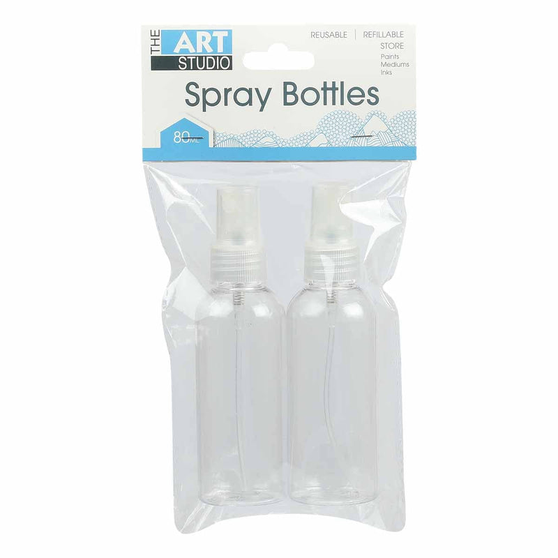 Light Gray The Art Studio Reusable Spray Bottles 80ml 2 Pack Painting Accessories
