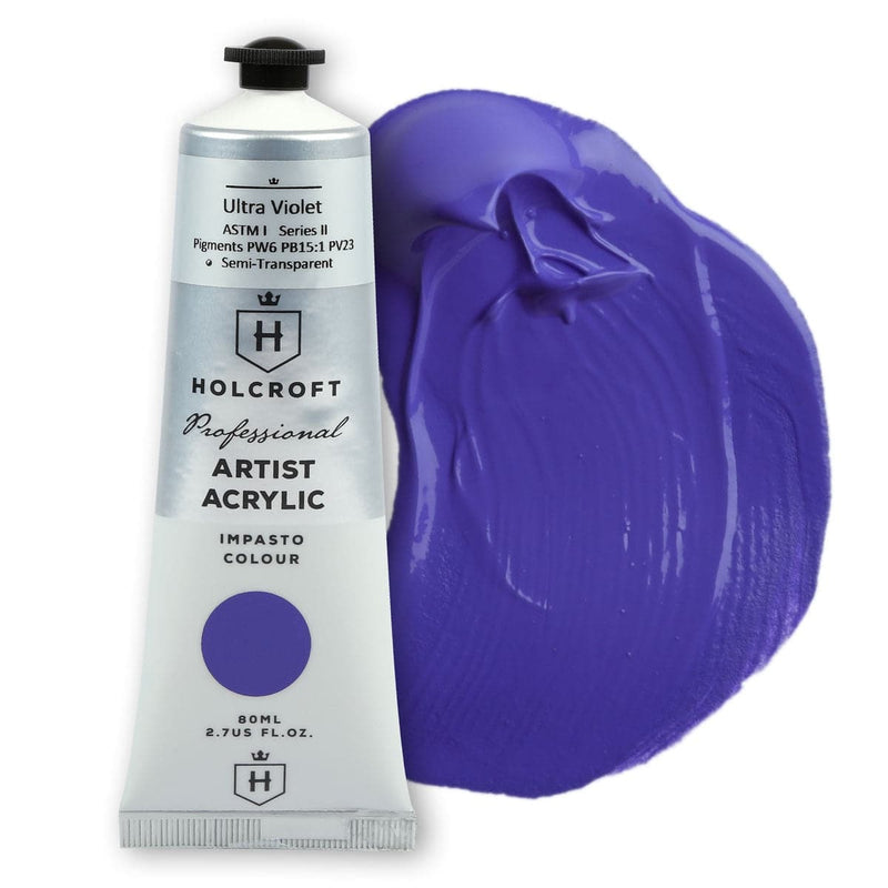 Dark Slate Blue Holcroft Professional Acrylic Impasto Paint Ultra Violet 80ml Acrylic Paints
