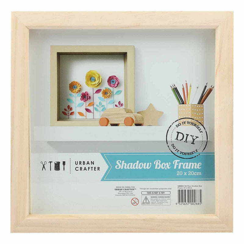 Cadet Blue Pine Shadow Box Frame 20 x 20cm Frames