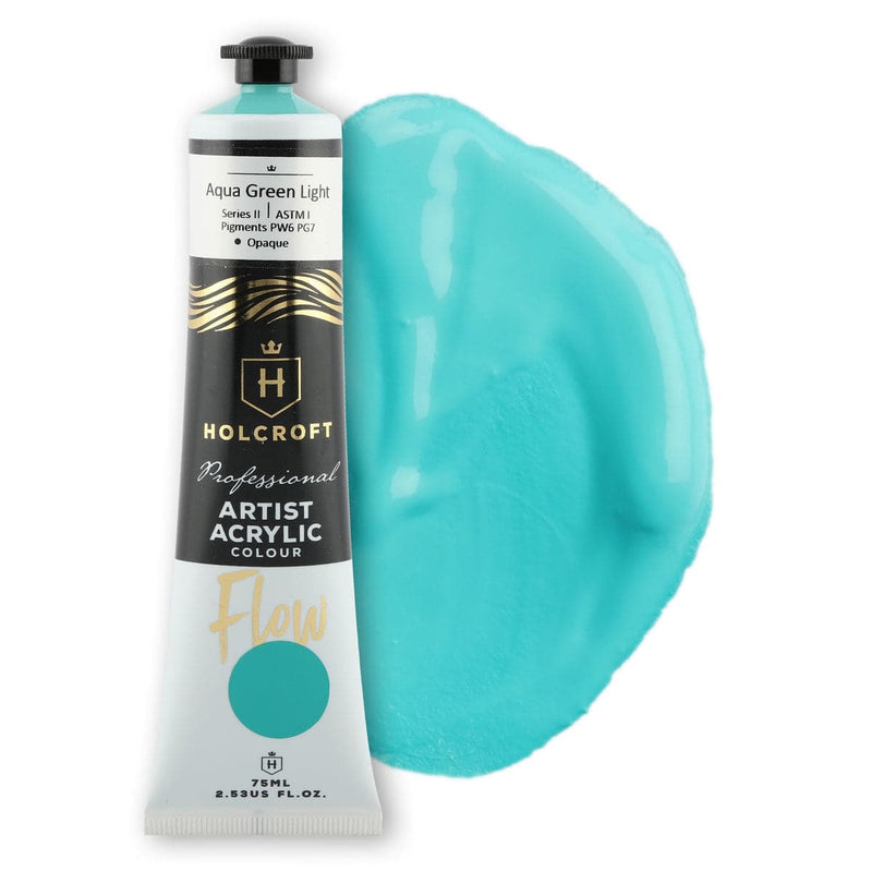 Medium Turquoise Holcroft Professional Acrylic Flow Paint Aqua Green Light S2 ASTM1 75ml Acrylic Paints