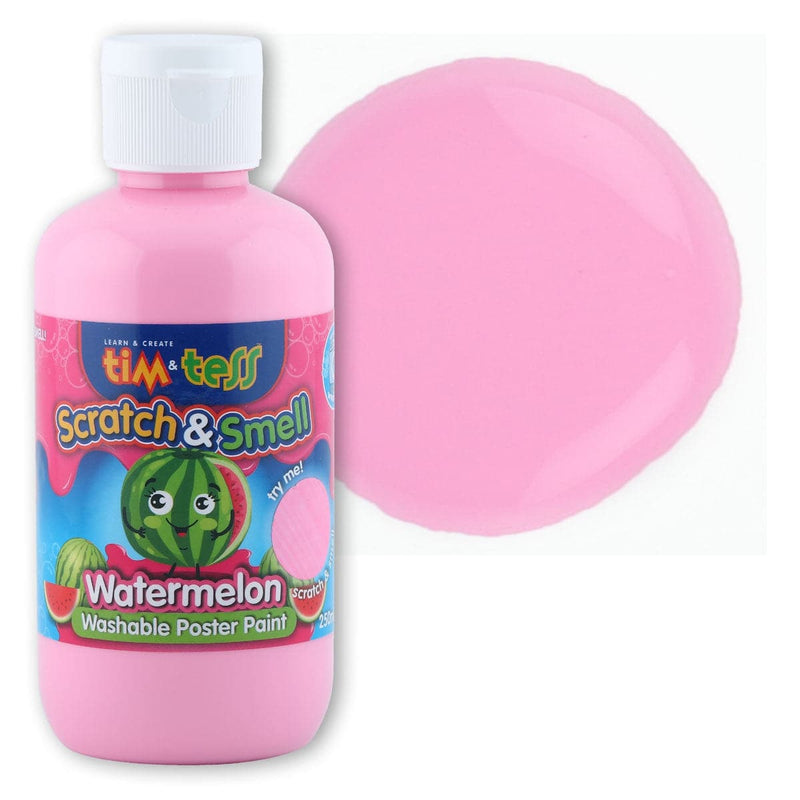 Light Pink Tim & Tess Scratch & Smell Childrens Washable Poster Paint Pink Watermelon 250ml Kids Paints