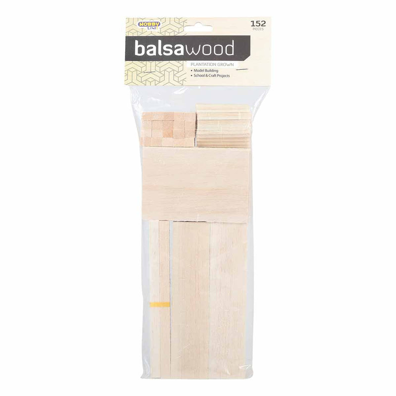 Bisque Hobby Line Balsa Wood Assorted Sizes & Shapes 152 Pieces Balsa Wood