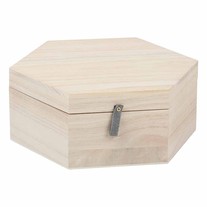 Gray Urban Crafter Hexagonal Paulownia Box with Tag 20x17.3x8cm Boxes
