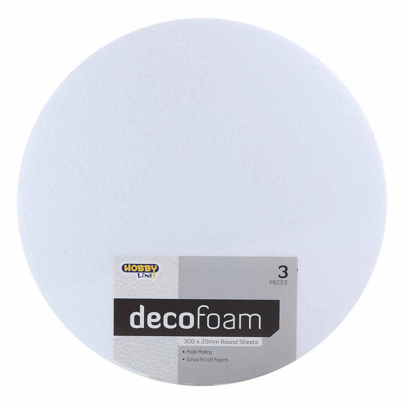 Lavender Hobby Line Decofoam Round Sheets 300 x 20mm 3 Pack Polystyrene
