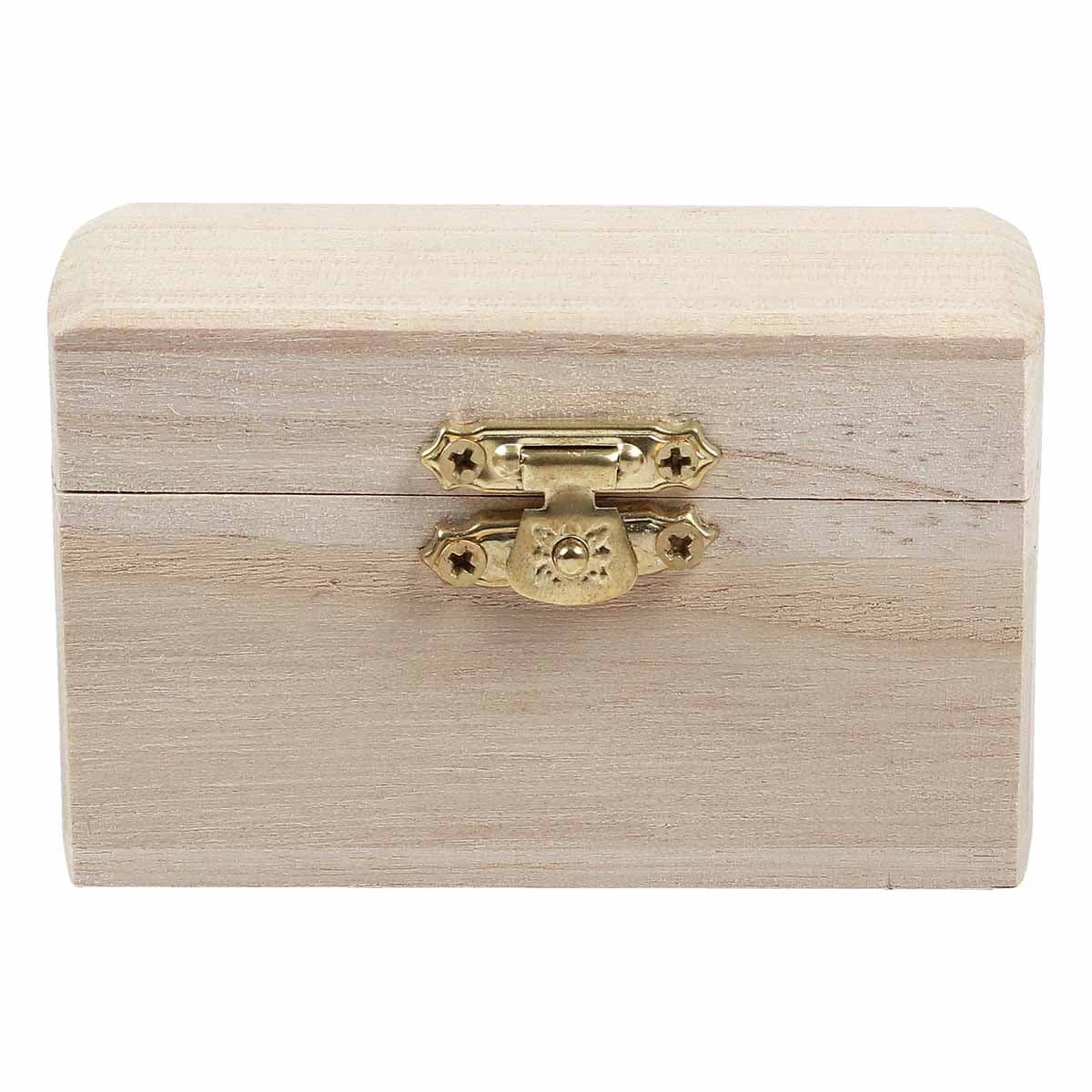 Rosy Brown Urban Crafter Paulownia Rectangle Hinged Chest 9 x 5.5 x 5cm Wood Crafts