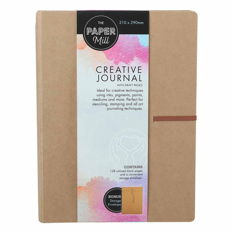 Light Gray The Paper Mill A4 270gsm Creative Journal 128 Kraft Pages Pads