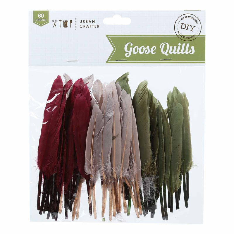 Dim Gray Urban Crafter Goose Quills Bloom Mix 60 Pieces Feathers