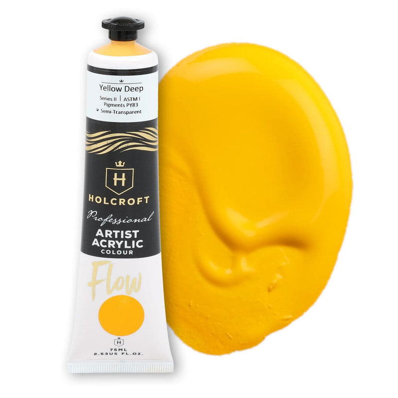 Orange Holcroft Professional Acrylic Flow Paint 75ml Yellow Deep S2 ASTM1 Acrylic Paints