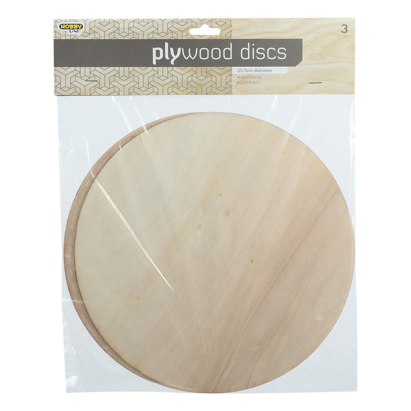 Gray Hobbyline Large Plywood Discs 25.5cm dia 3pc Wood Crafts
