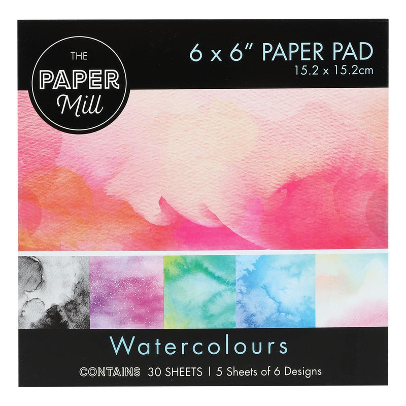 Pink The Paper Mill 6 x 6 Inch Watercolour Paper Pad 30 Sheets Cardstock