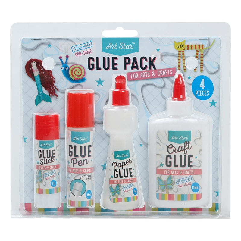 Firebrick Art Star Non Toxic Student Glue Set 4 Pack Glues