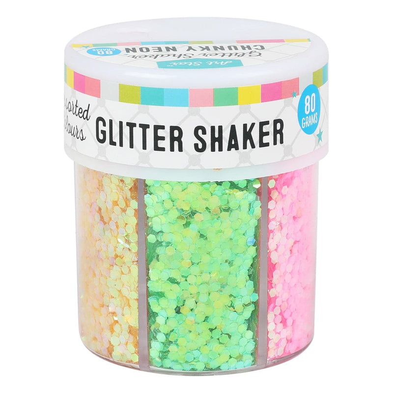 Pale Green Art Star Chunky Glitter Shaker Neon 80g Glitter