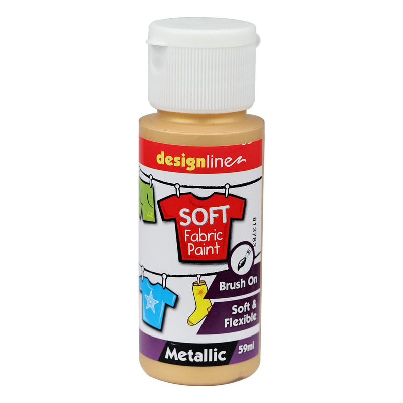Firebrick Design Line Soft Fabric Paint Gold 59ml Fabric Paints and Dyes
