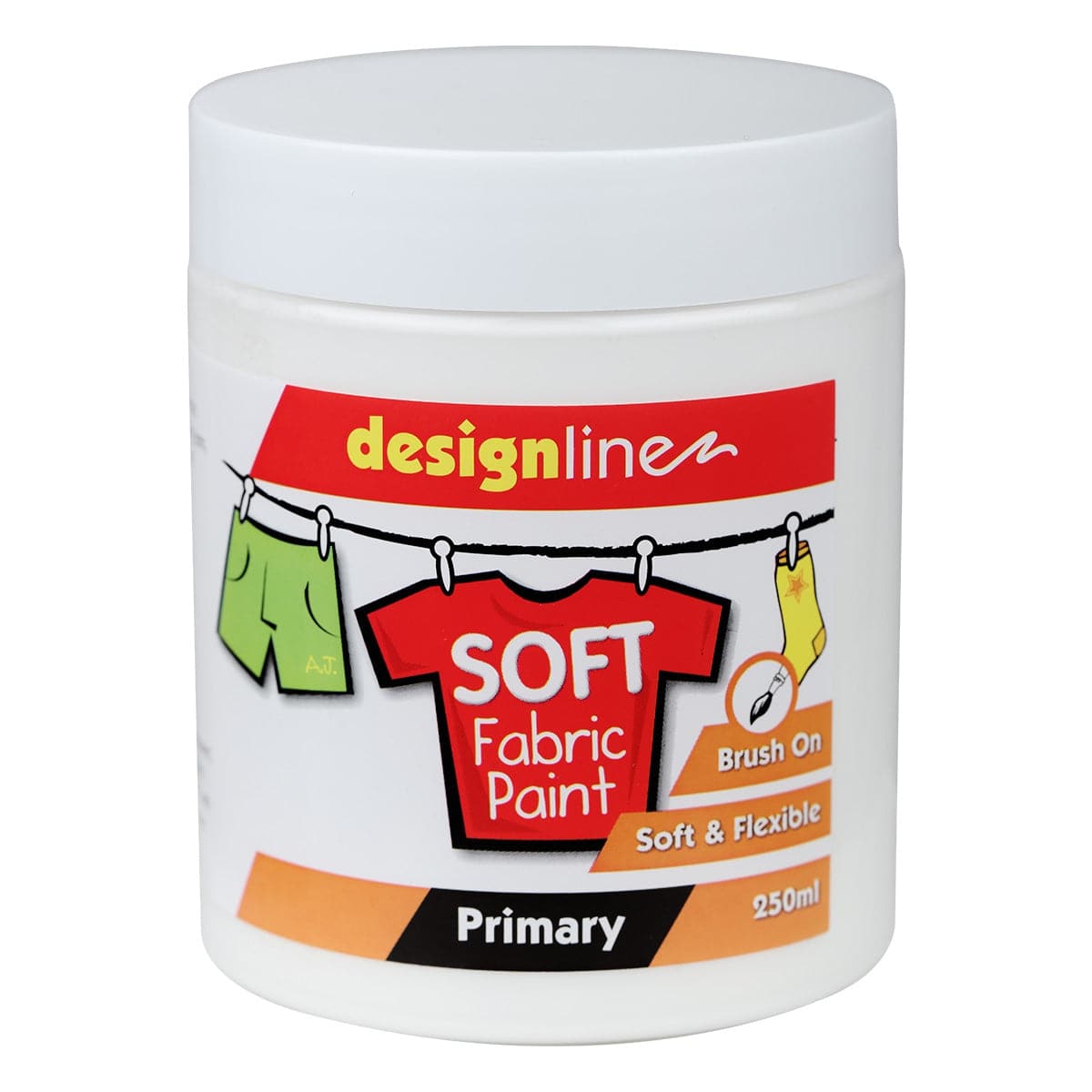 Design Line Soft Fabric Paint White 250ml