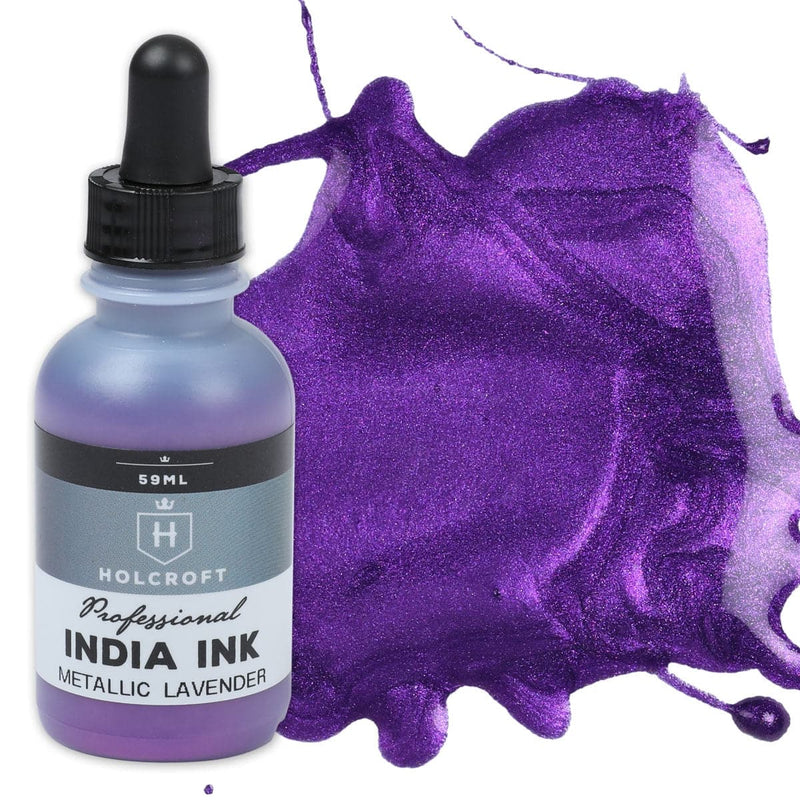 Dark Slate Blue Holcroft India Ink Metallic Lavender 59ml Ink