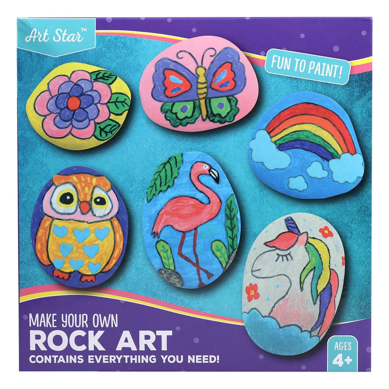 Medium Turquoise Art Star Rock Art Painting Kit (6 Rocks) Kids Craft Kits
